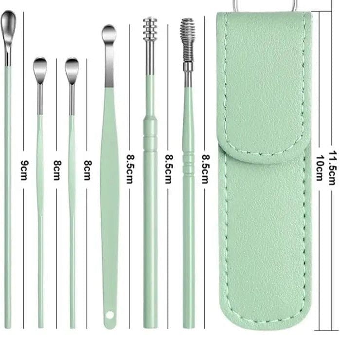 Set Of 6 Ear Pick Earwax Removal Kit, Ear Care Set, Ear Wax Removal Tool, Stainless Steel Earpick Wax Remover Piercing Kit, Earwax Collector Cleaning Ear Care Tools, Ear Wax Curette Spoon Set Of 6 Ear Pick Earwax Removal Kit, Ear Care Set, Ear Wax Removal Tool, Stainless Steel Earpick Wax Remover Piercing Kit, Earwax Collector Cleaning Ear Care Tools, Ear Wax Curette Spoon